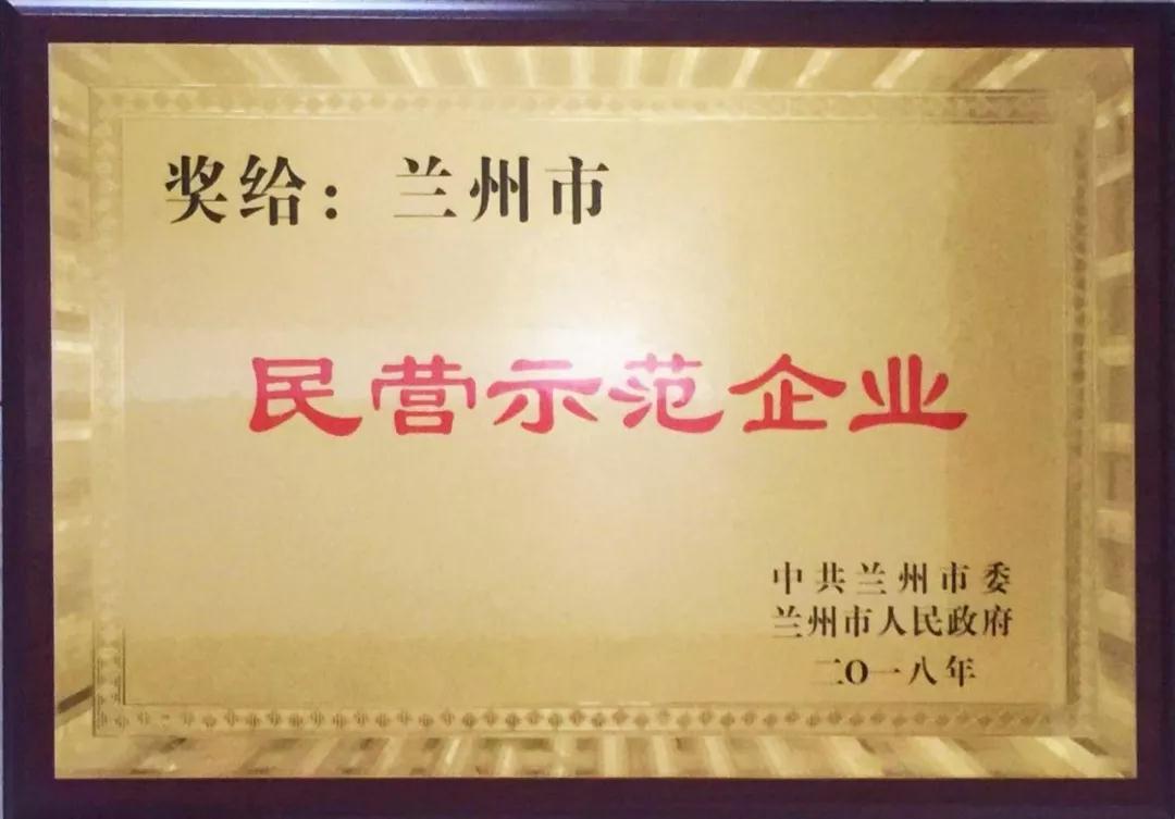 蘭州亞太集團(tuán)榮獲 “蘭州市民營(yíng)示范企業(yè)”優(yōu)秀稱(chēng)號(hào)